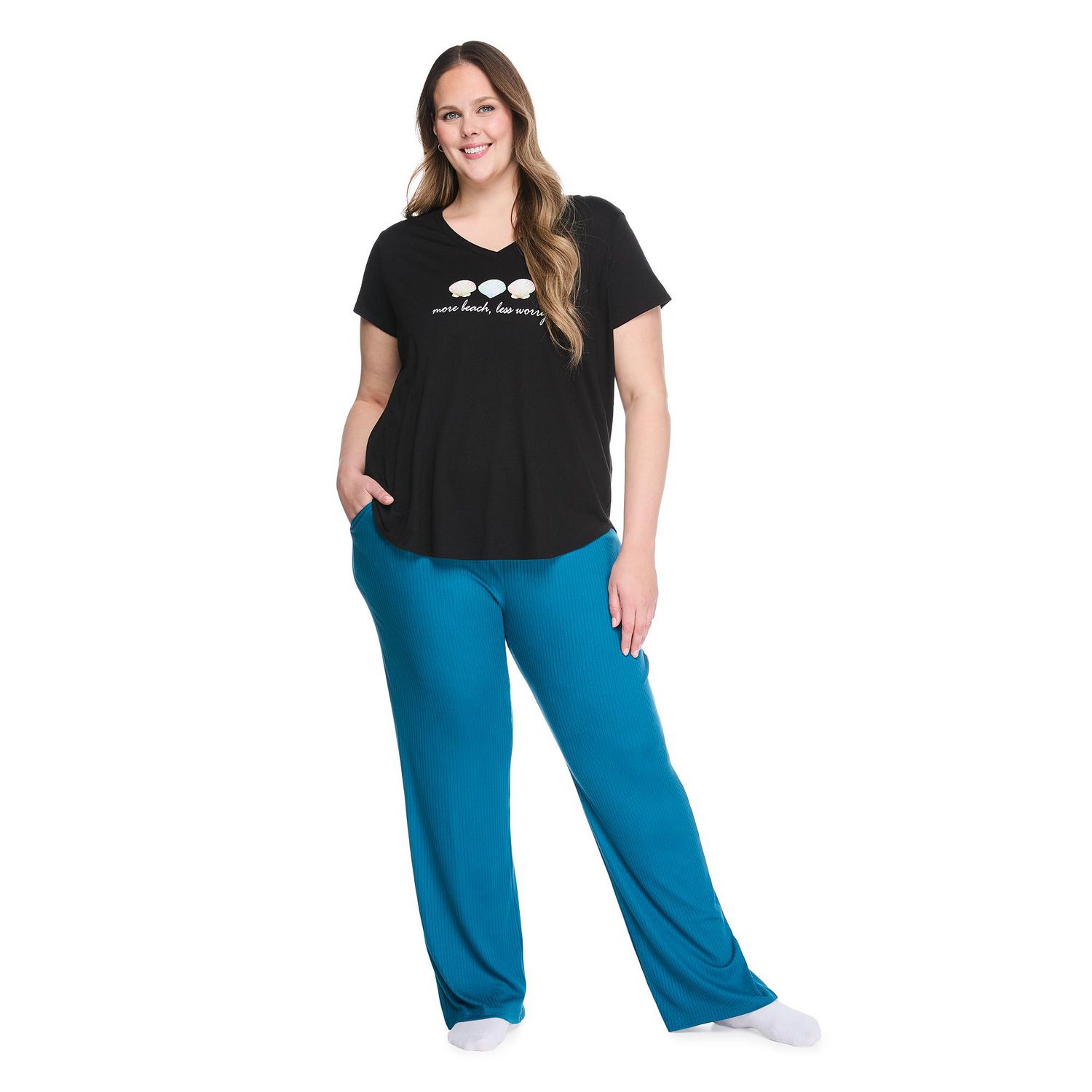 T-shirt de nuit avec encolure en V George Plus pour femmes