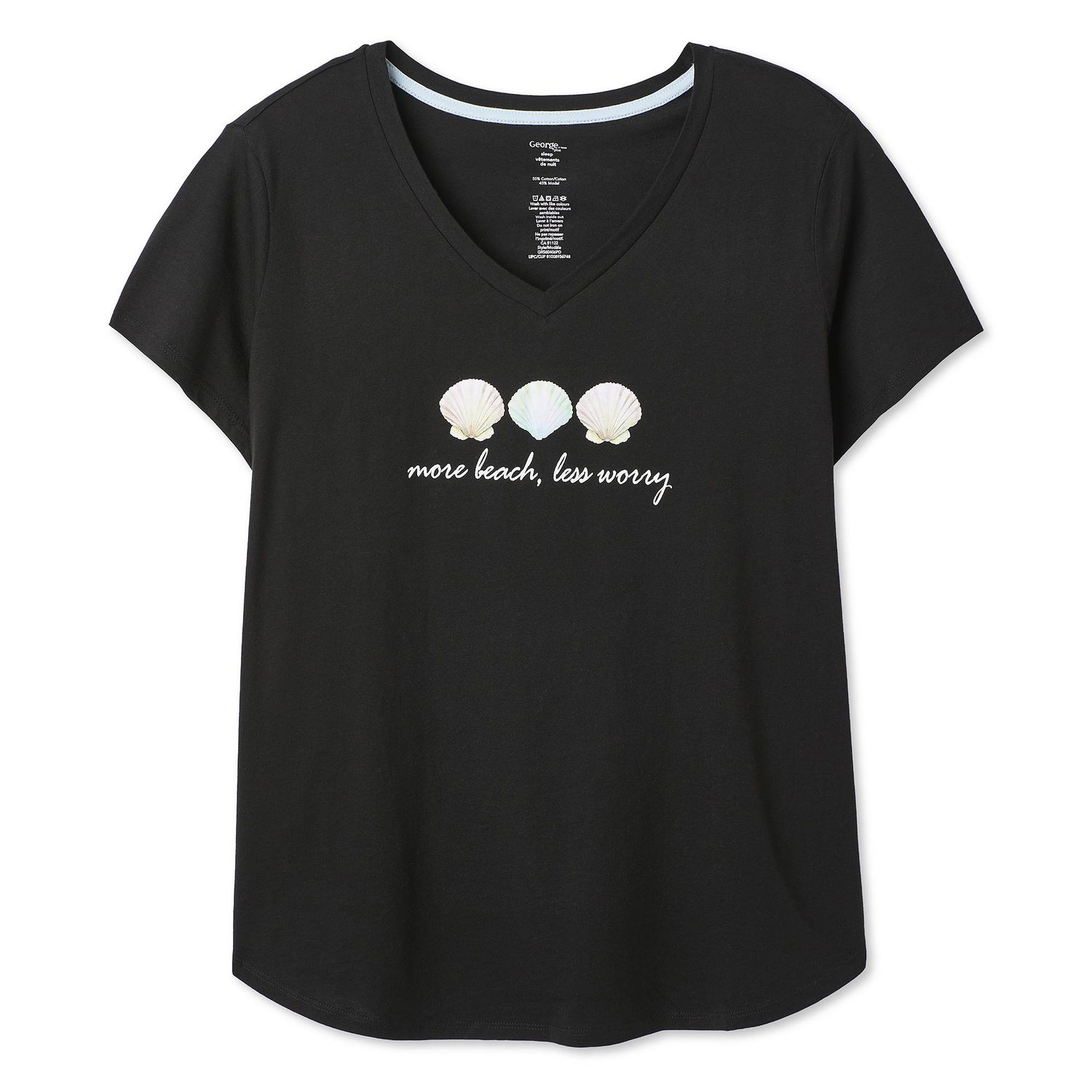 T-shirt de nuit avec encolure en V George Plus pour femmes