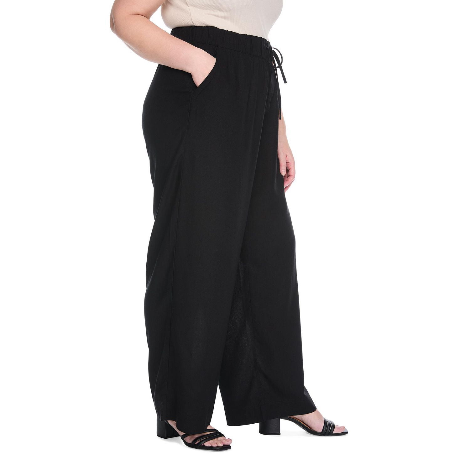 Lane Bryant Women's Plus Linen-Blend Wide Leg Pant