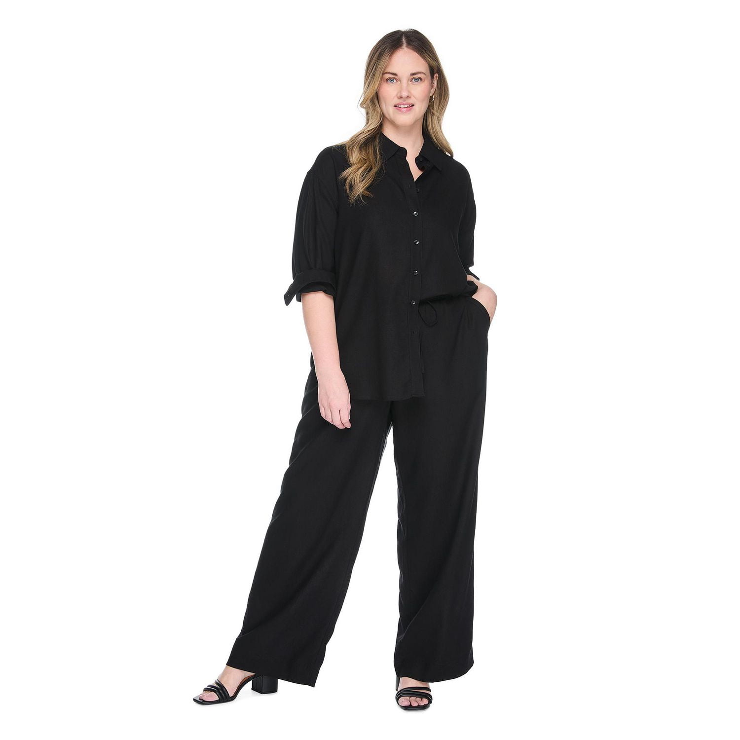 Lane Bryant Women's Plus Linen-Blend Wide Leg Pant