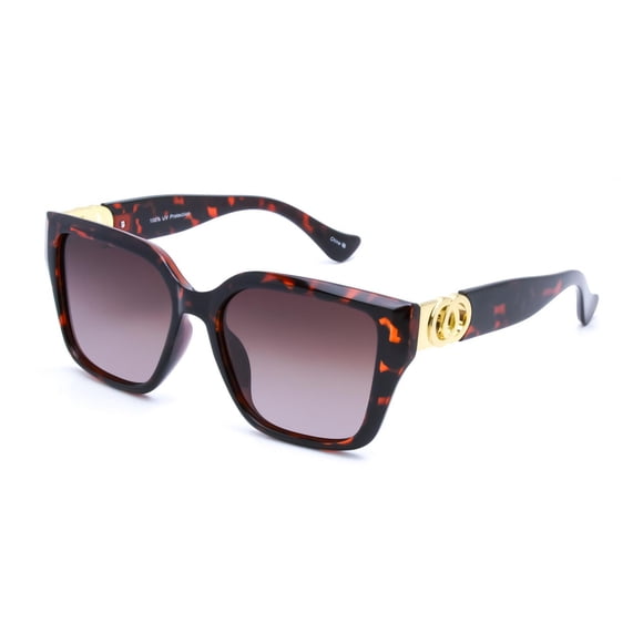 Time & Tru Tort and Gold Polarized Square Sunglasses