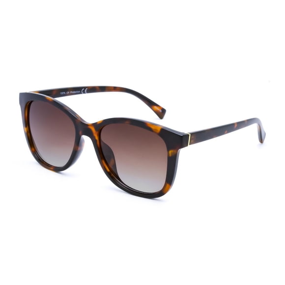 Time & Tru Jungle Tort and Gold Polarized Square Sunglasses