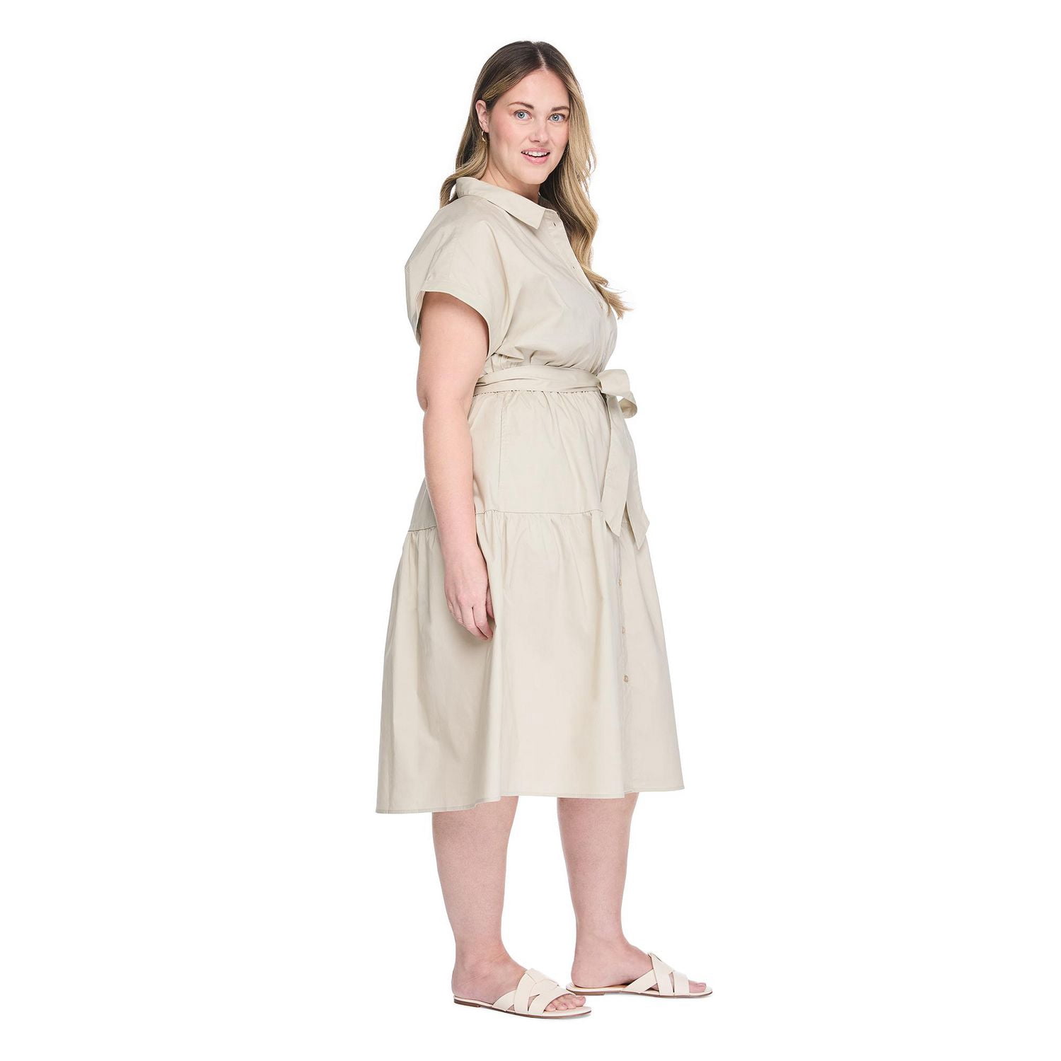 Lane Bryant Women's Plus Midi Shirt Dress