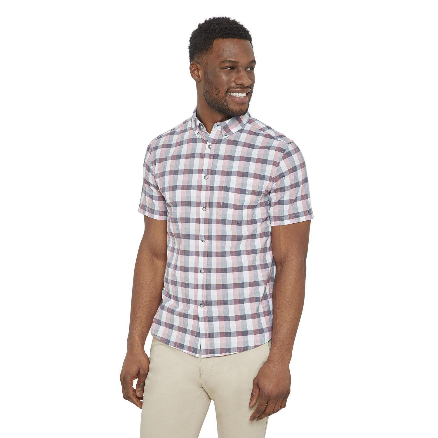 Chemise à carreaux et manches courtes George pour hommes - Walmart.ca