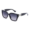 thumbnail image 1 of Time & Tru Black and Silver Polarized Square Sunglasses, 1 of 3