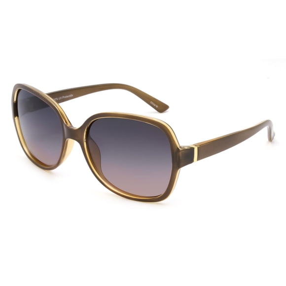 Time & Tru Taupe and Gold Geometric Sunglasses