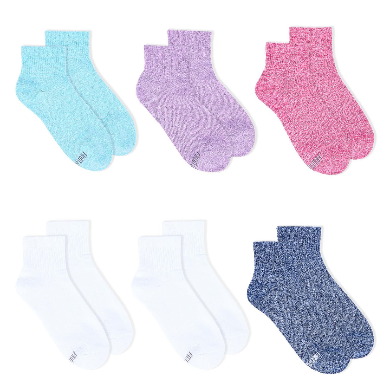 Fruit of the Loom Chaussettes cheville pour femmes paquet de 6. Confort extensible pour tous les jours