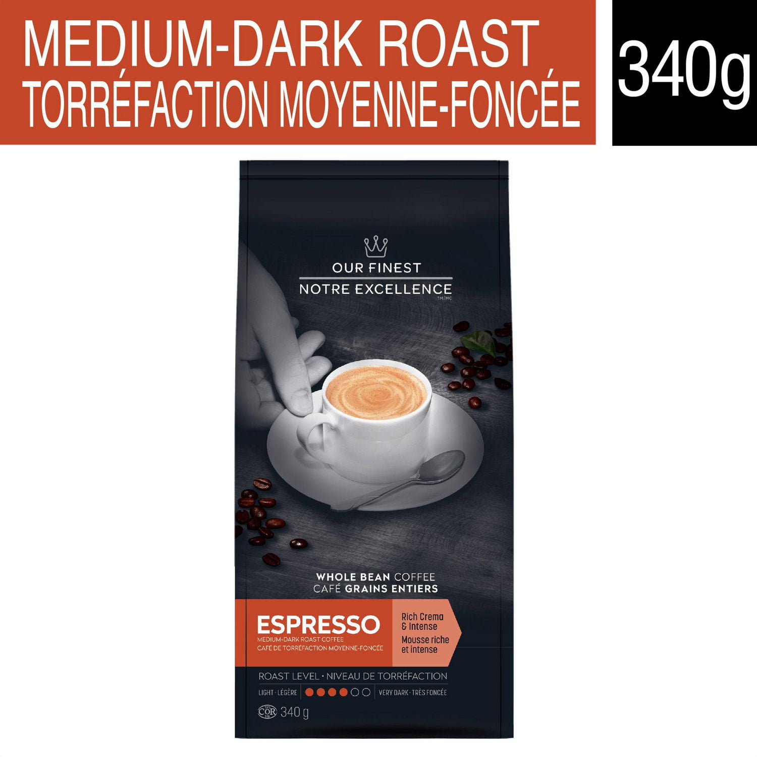 Our Finest Espresso Medium Dark Roast Whole Beans Coffee Walmart Canada