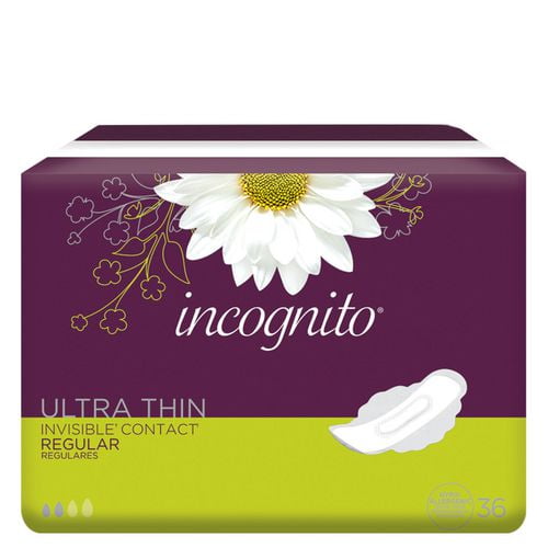 Incognito® serviettes Ultra Minces Invisible™ Contact™ Régulières à rebords 36un