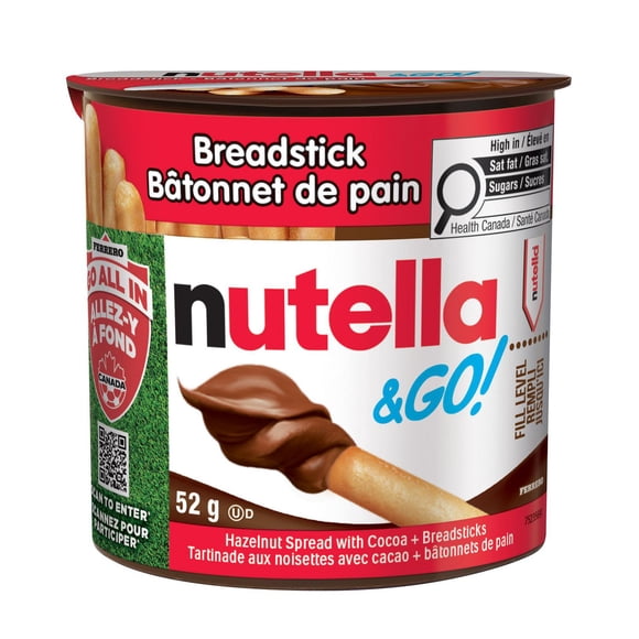NUTELLA & GO! Hazelnut And Cocoa Spread with Breadsticks, Snack Packs, Perfect Snacks for Kids