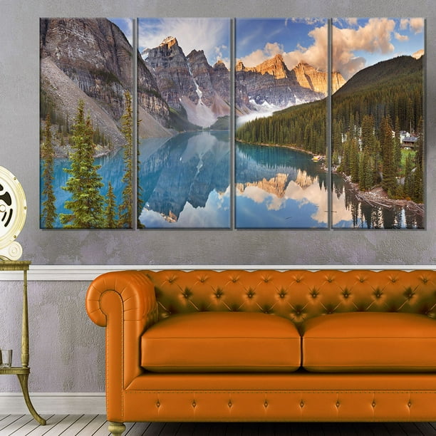 Tableau sur toile imprimée Design Art Paysage Lac moraine à parc Banff Canada
