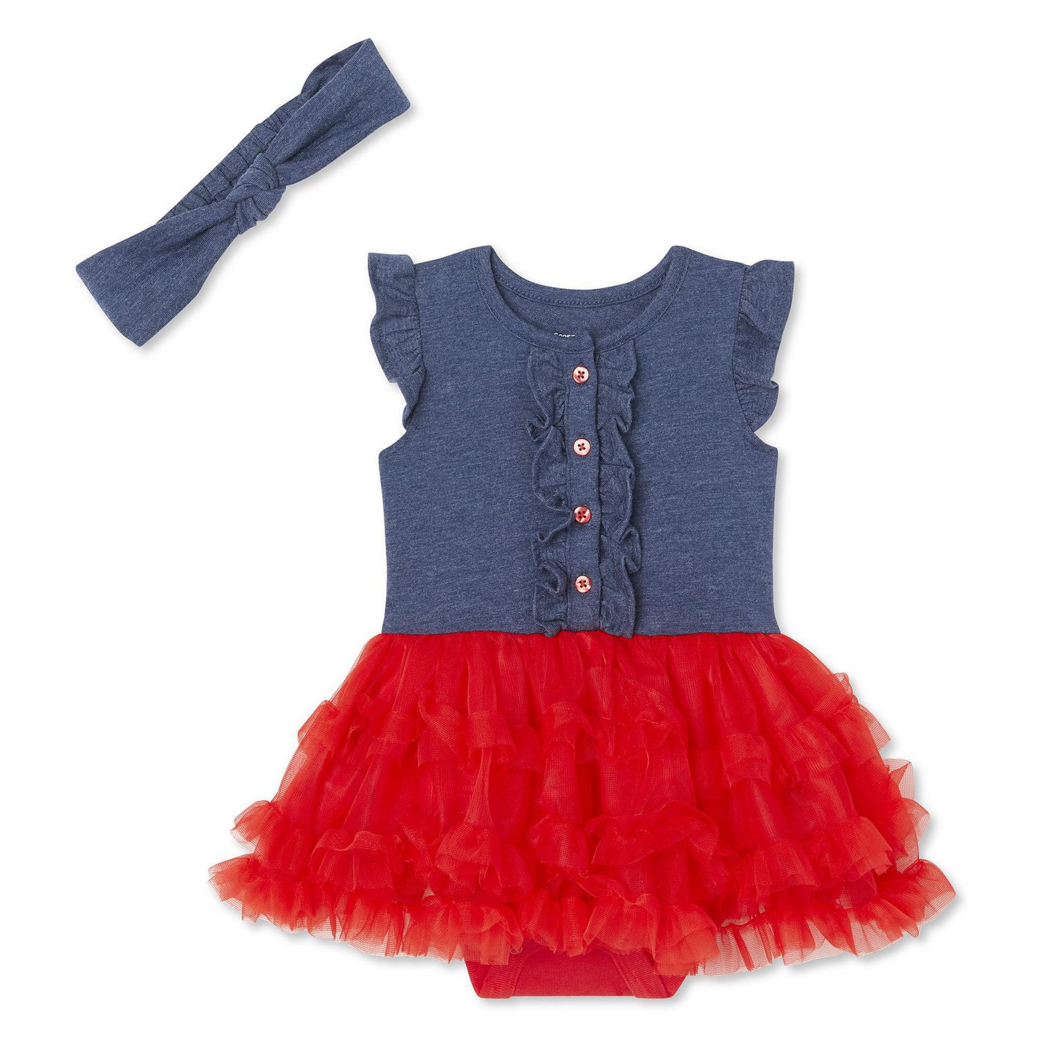 George Baby Girls' Cupcake Dress and Headband 2-Piece Set