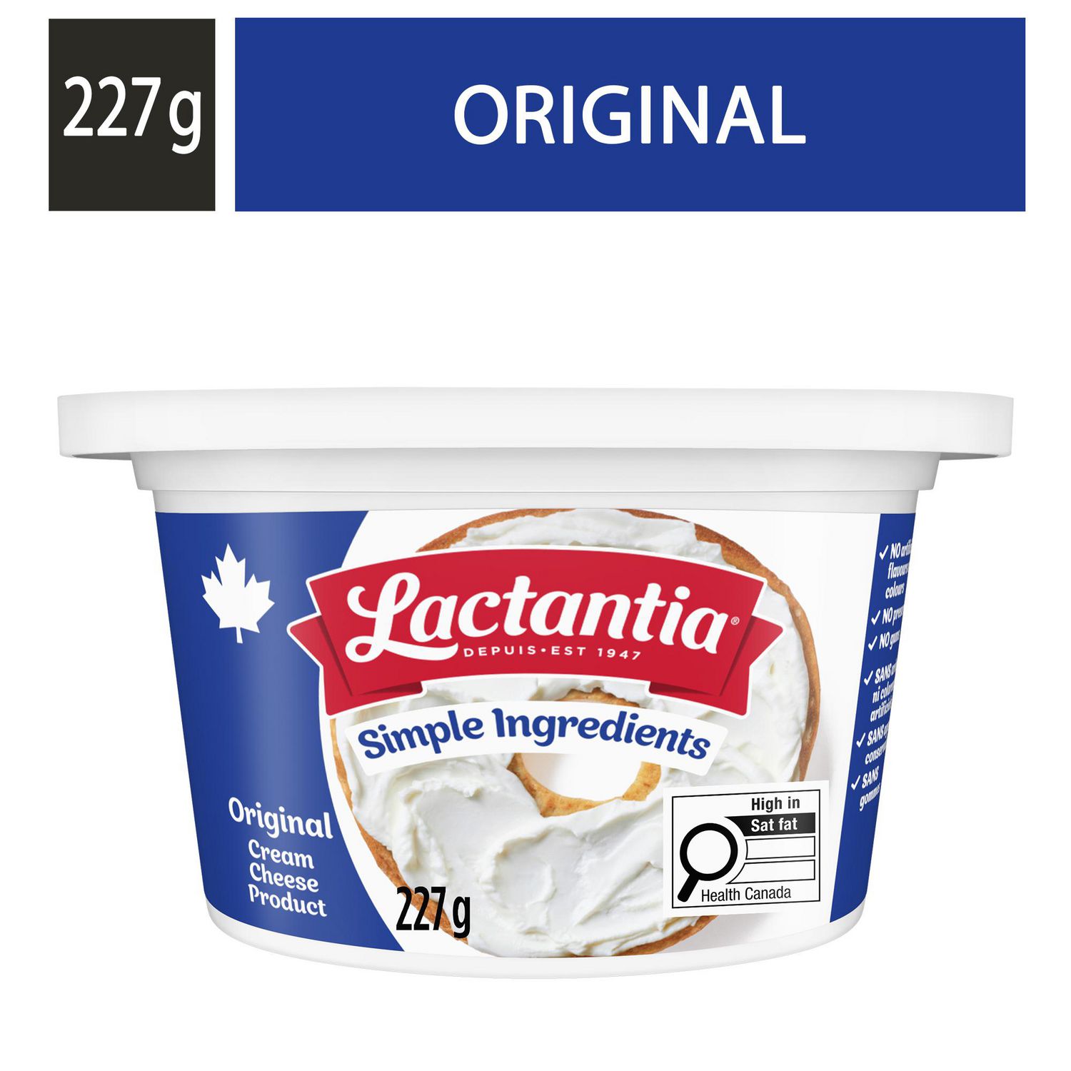 Lactantia Original Rich & Creamy Cream Cheese, Simple Ingredients