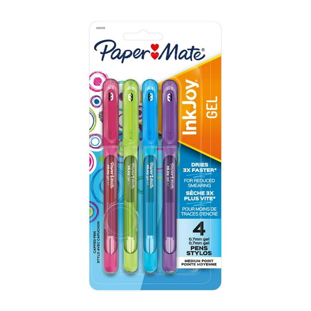 Paper Mate stylo bille à capuchon InkJoy 100 rétractable, pointe moyenne 1  mm - bleu