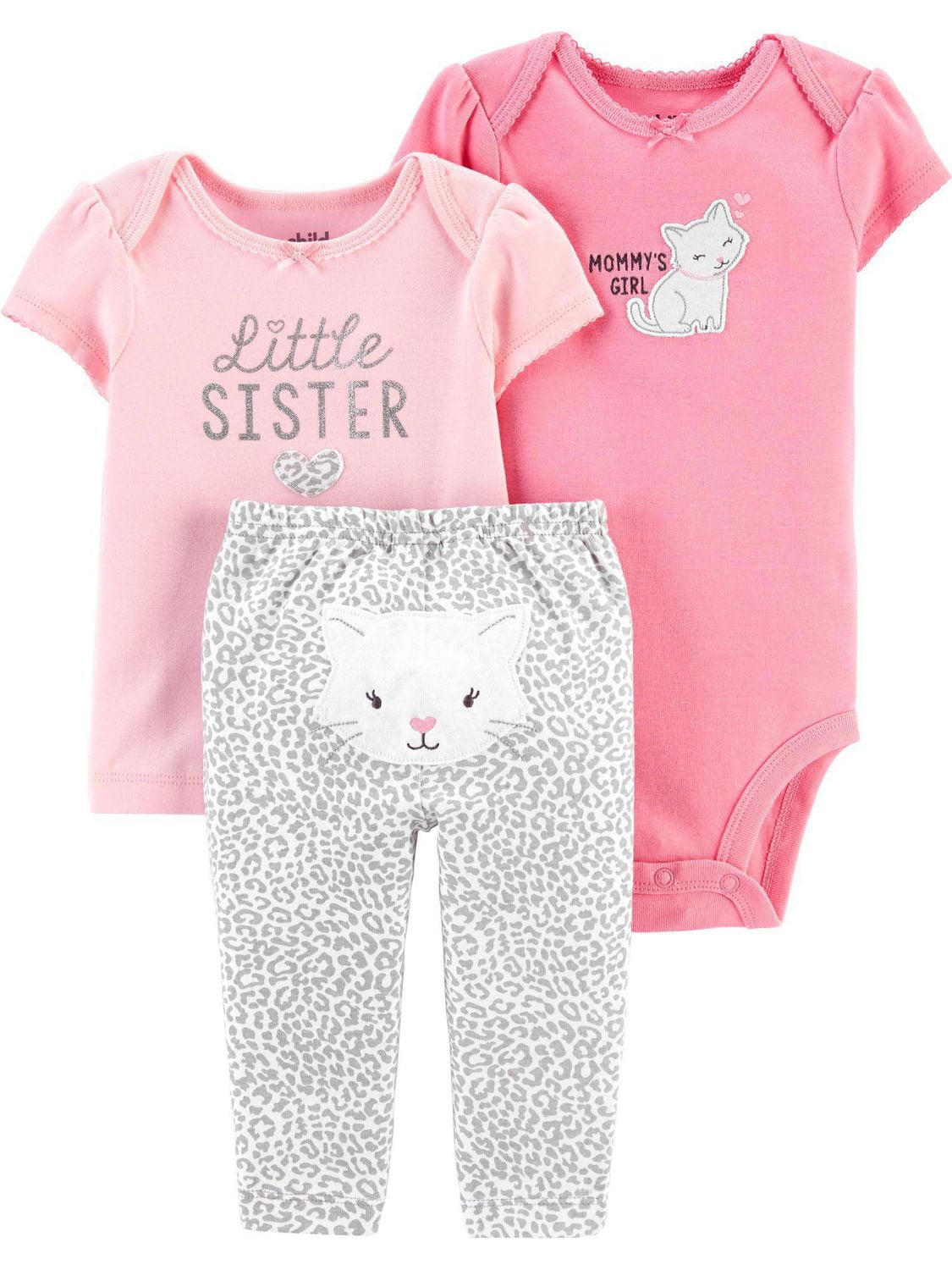 Child Of Mine Made By Carter's Newborn Girls' 3-piece Set -Sister ...