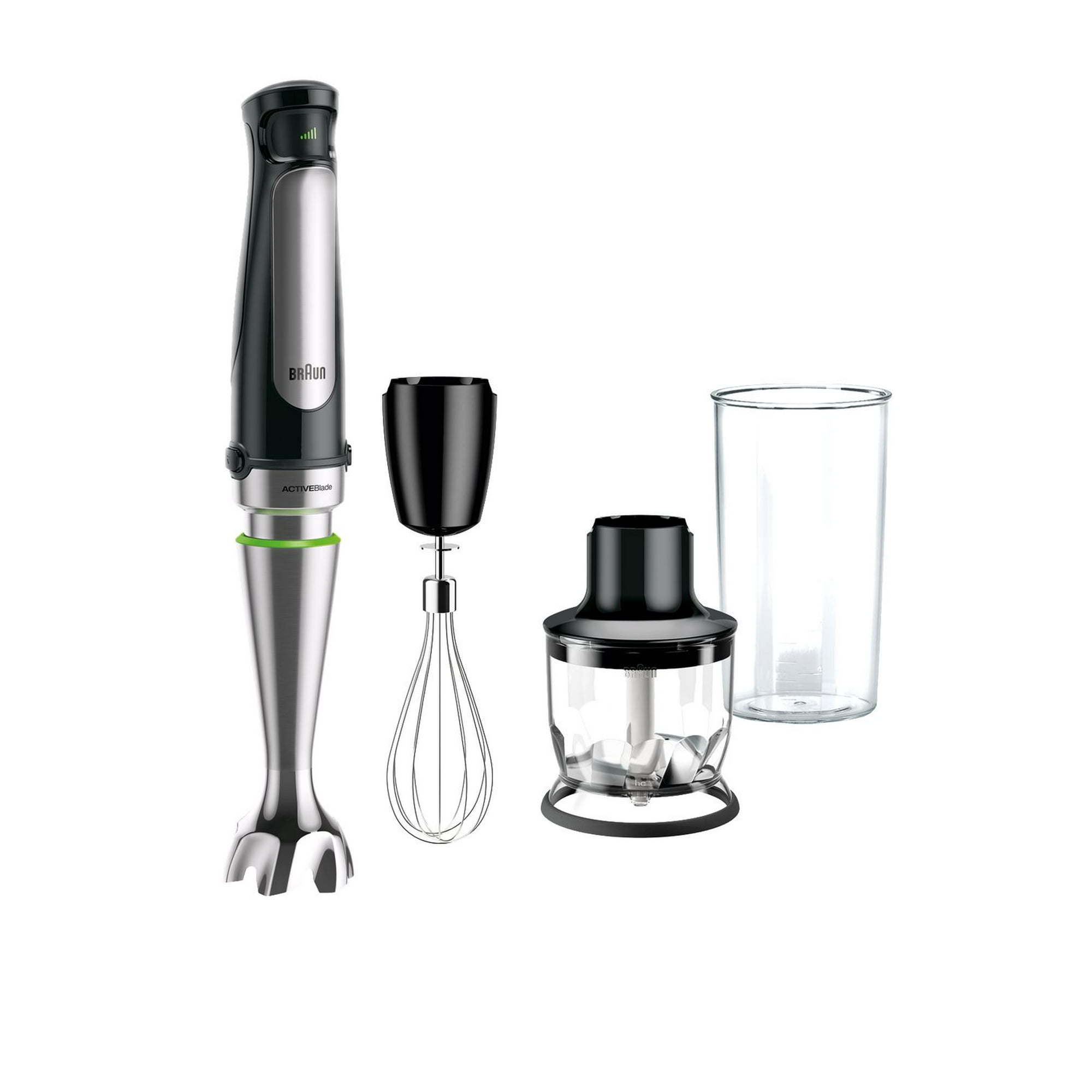 Braun MultiQuick Immersion Hand Blender + 1.5-Cup Food Processor, Whisk,  Beaker, MQ7025