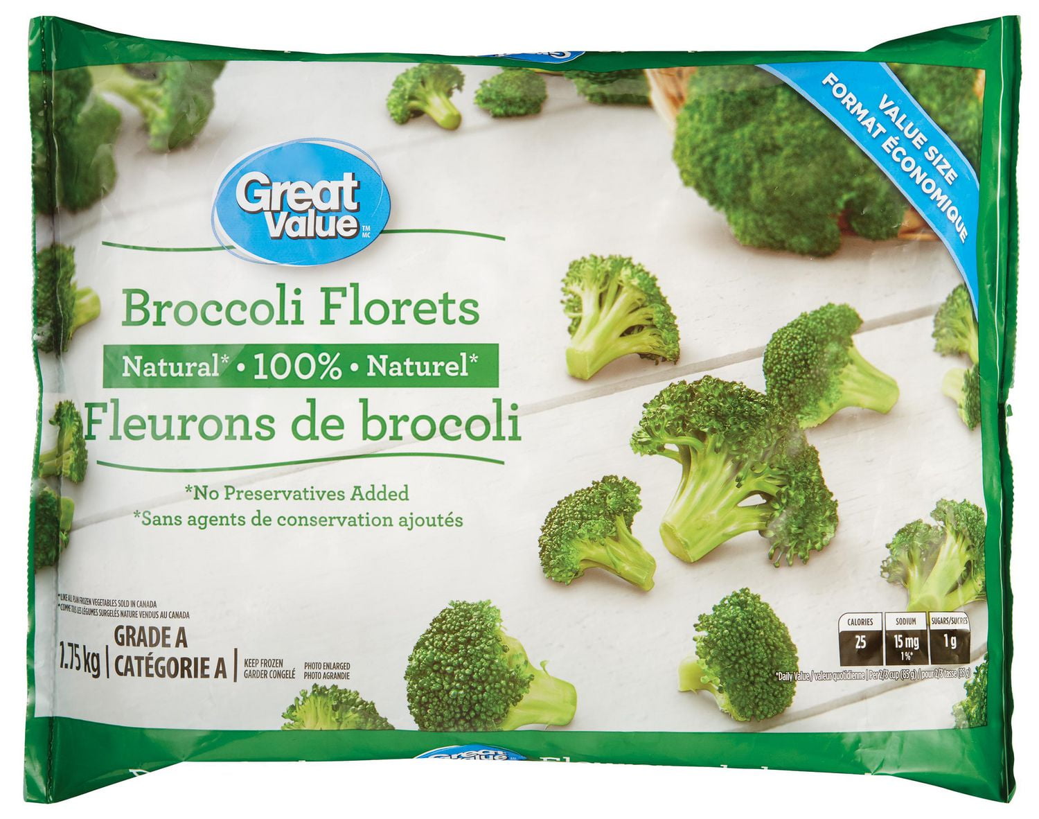 Great Value Natural Broccoli Florets Walmart Canada