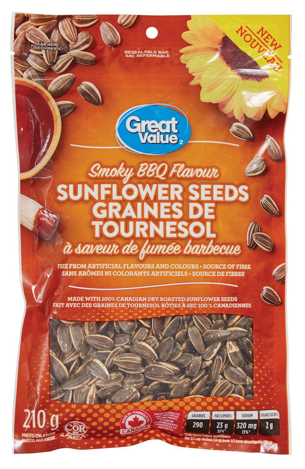 Great Value Smoky BBQ Flavour Sunflower Seeds Walmart Canada