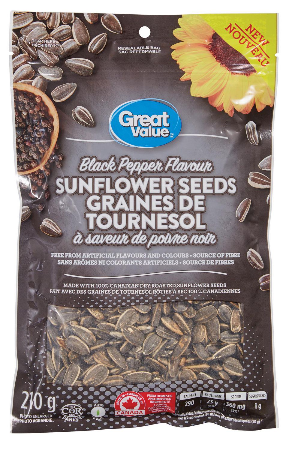 Great Value Black Pepper Flavour Sunflower Seeds | Walmart ...