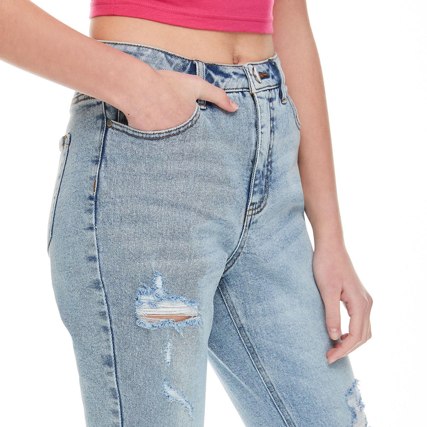 No Boundaries Jeans Womens XL 15-17 Blue Denim Pull Up Elastic Waist&Ankle  Pants