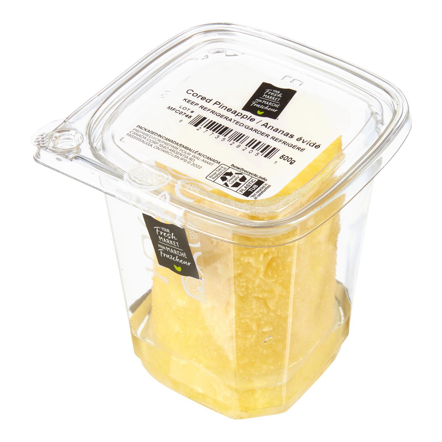Ananas cœur retiré Mon marché fraîcheur 500g