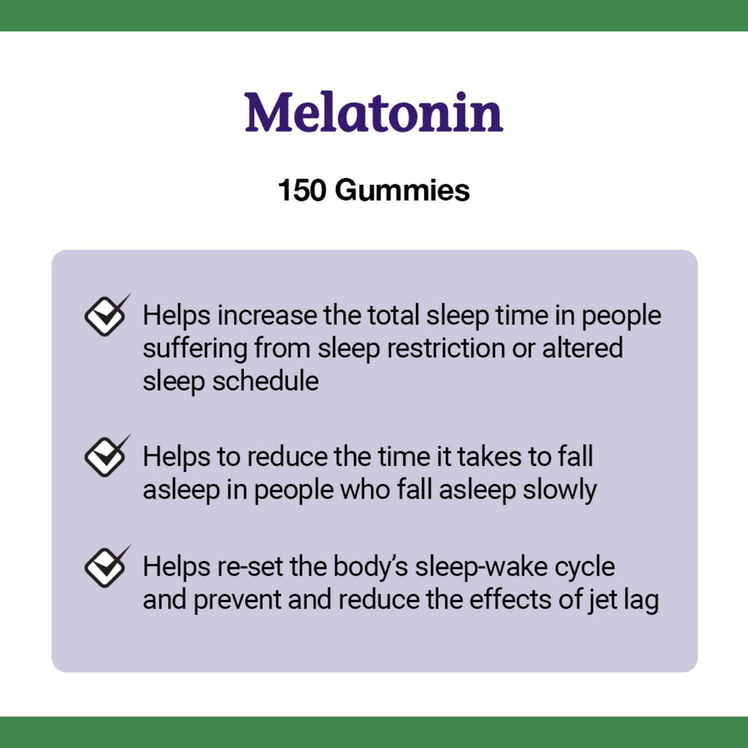 NATURE'S BOUNTY Aident à rétablir le cycle de sommeil, à augmenter la durée du sommeil, à réduire les effets du décalage horaire, saveur de fraise, format économique 150 paquet 150 Gélifiés