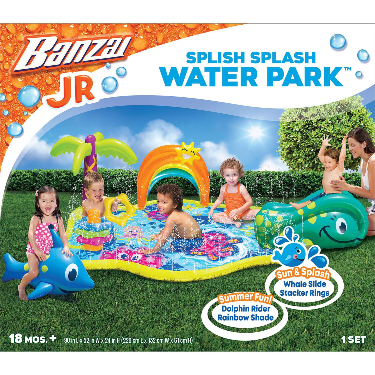Banzai Jr. Splish Splash Water Park with 3-In-1 Splash Pad, Slide &  Sprinkler | Walmart Canada