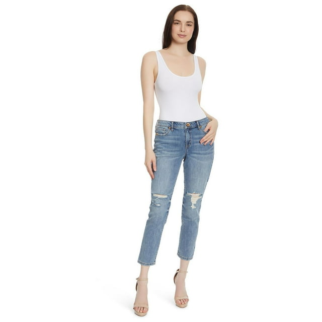 Sofia Jeans by Sofia Vergara Women's Bagi Boyfriend Clean Hem Jeans