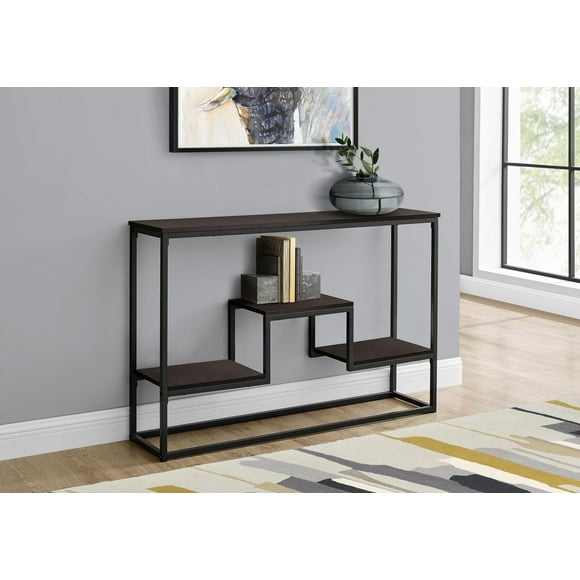 Monarch Specialties Accent Table, Console, Entryway, Narrow, Sofa, Living Room, Bedroom, Metal, Laminate, Brown, Black, Contemporary, Modern
