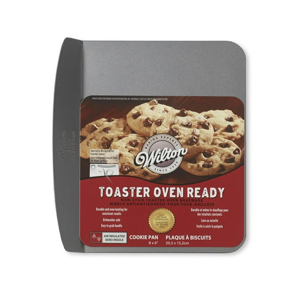 Plaque antiadhésive à biscuits à couche d'air isolante de 8 x 6 po pour four grilloir Toaster Oven Ready de Wilton