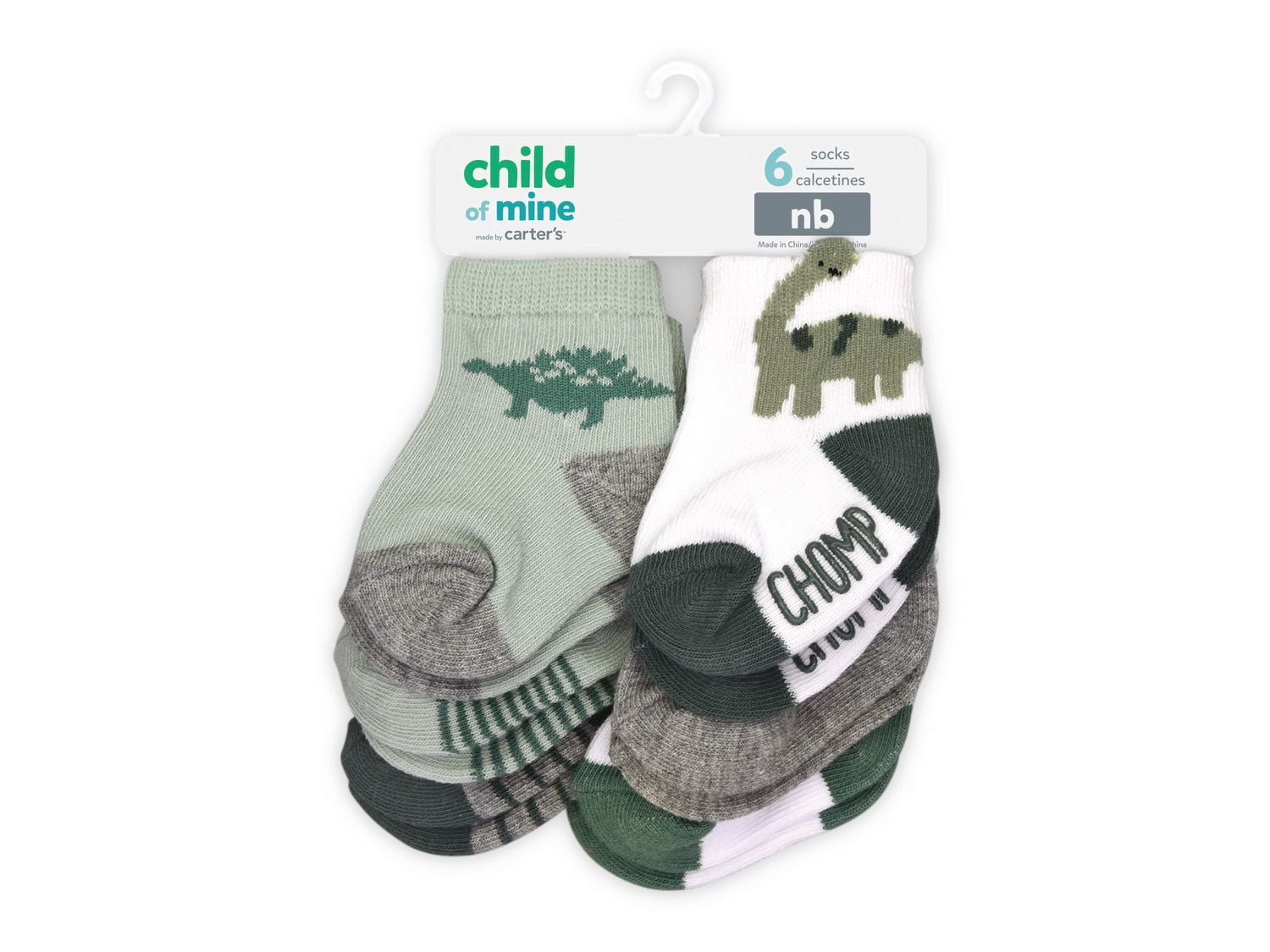 Child of Mine by Carter's 6pk Boys Dino Crew Socks