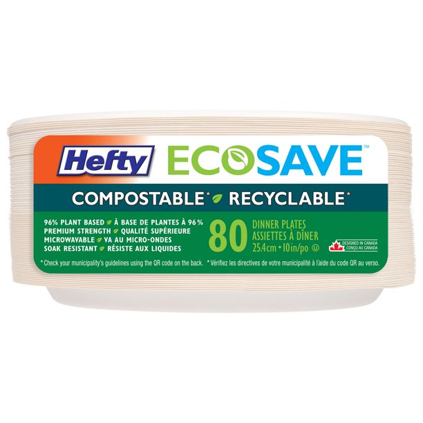 Hefty ECOSAVE 10" Dinner plates 80count, Hefty ECOSAVE 10" Dinner plates 80ct Walmart.ca