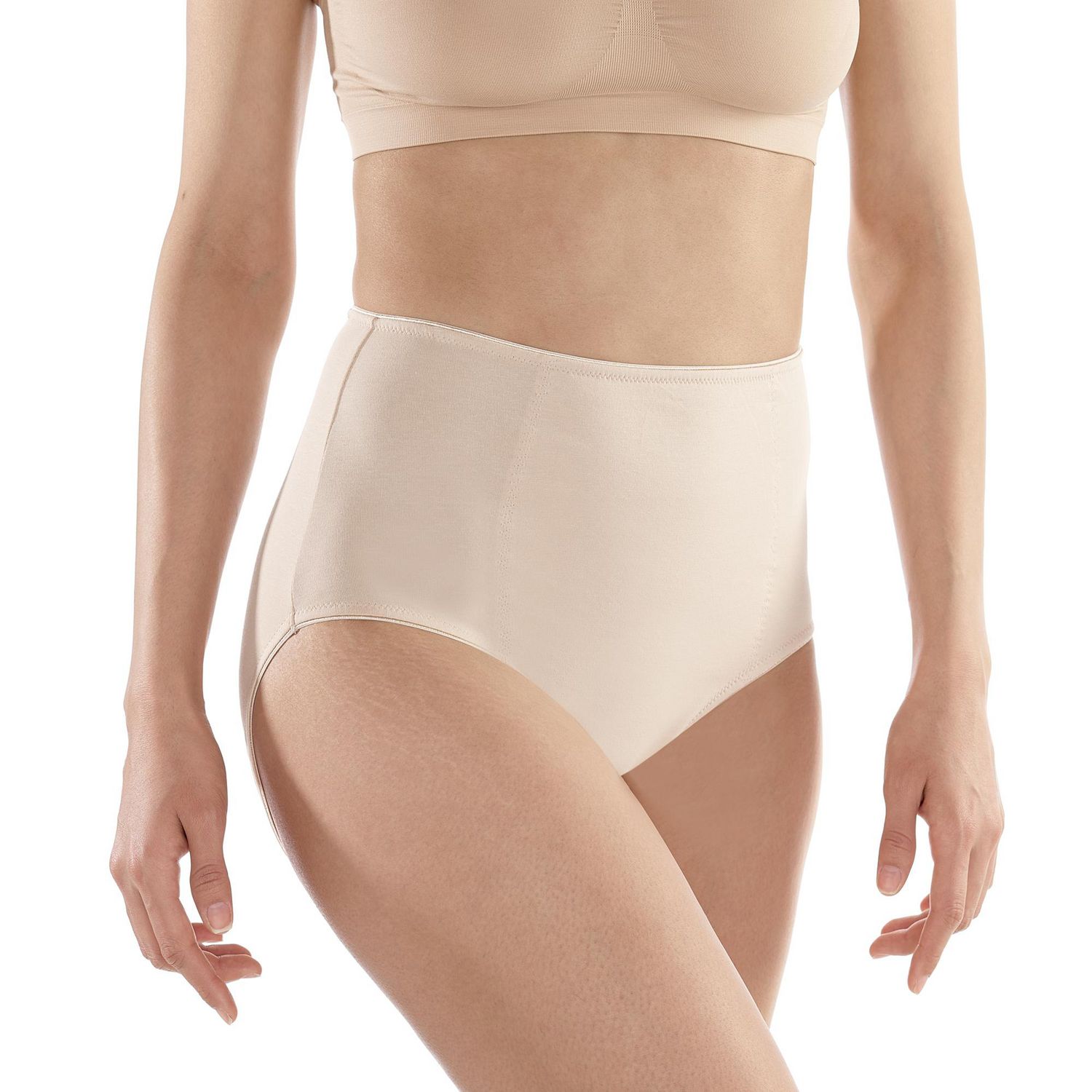 HUPOM Seamless Underwear For Women Womens Silk Panties Medium waist Comfort  Waist Solid Shaping & Control Brown S 