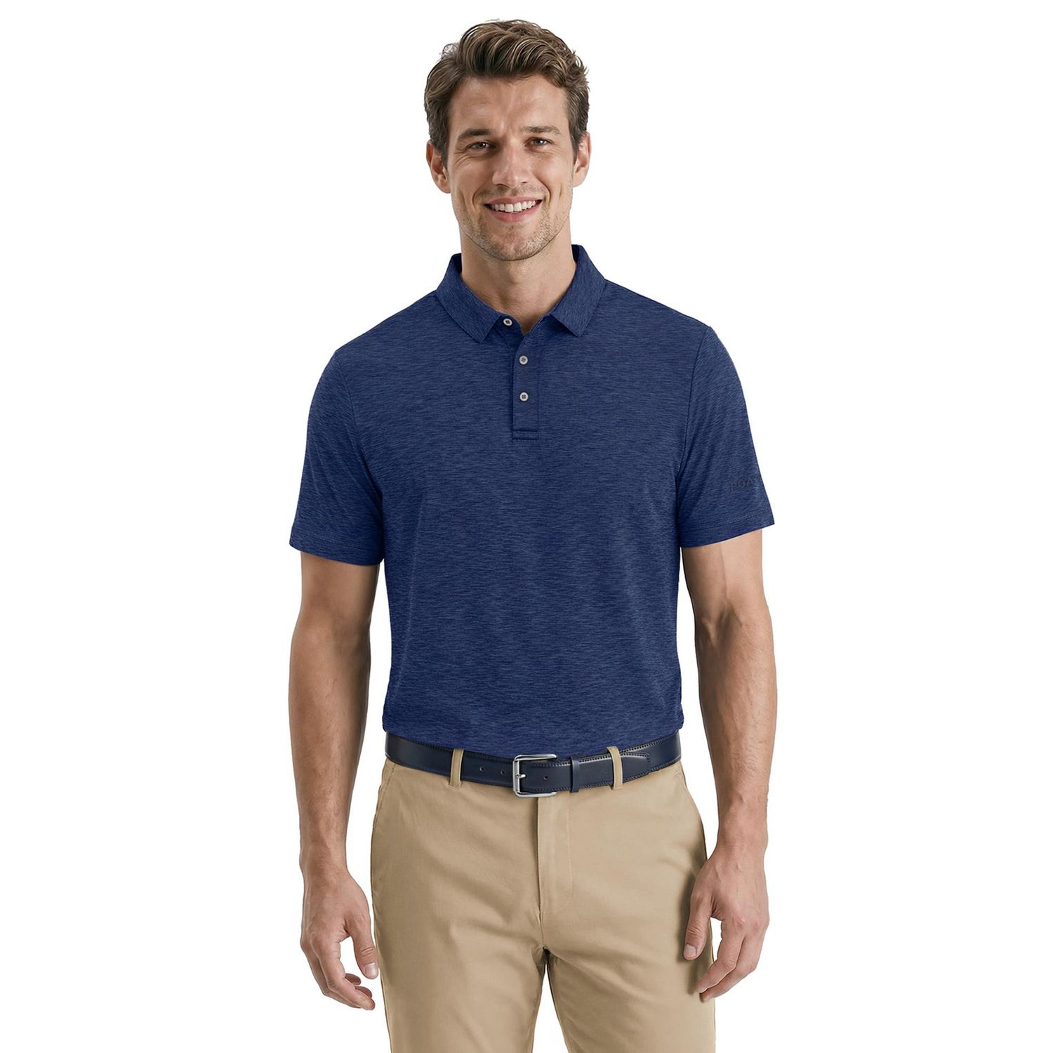Polo pour homme à manches courtes PGAT TOUR Course Essentials Airflux chiné