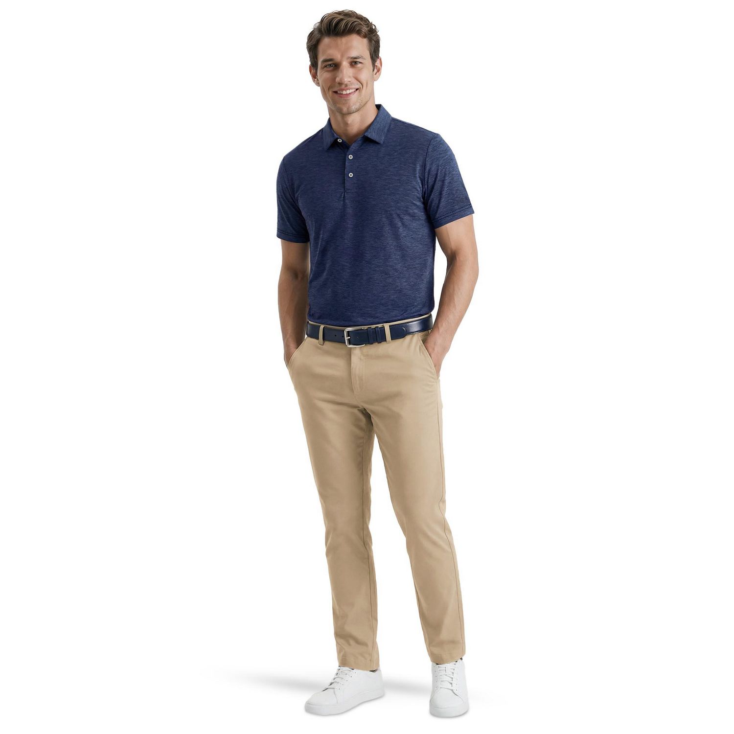 Polo pour homme à manches courtes PGAT TOUR Course Essentials Airflux chiné