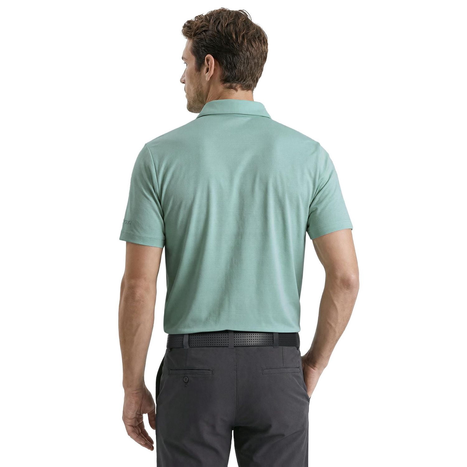 PGAT TOUR Course Essentials Men's Jaspe Airflux Short Sleeve Polo Shirt