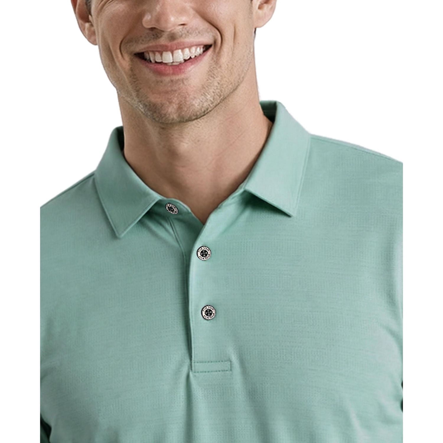 PGAT TOUR Course Essentials Men's Jaspe Airflux Short Sleeve Polo Shirt