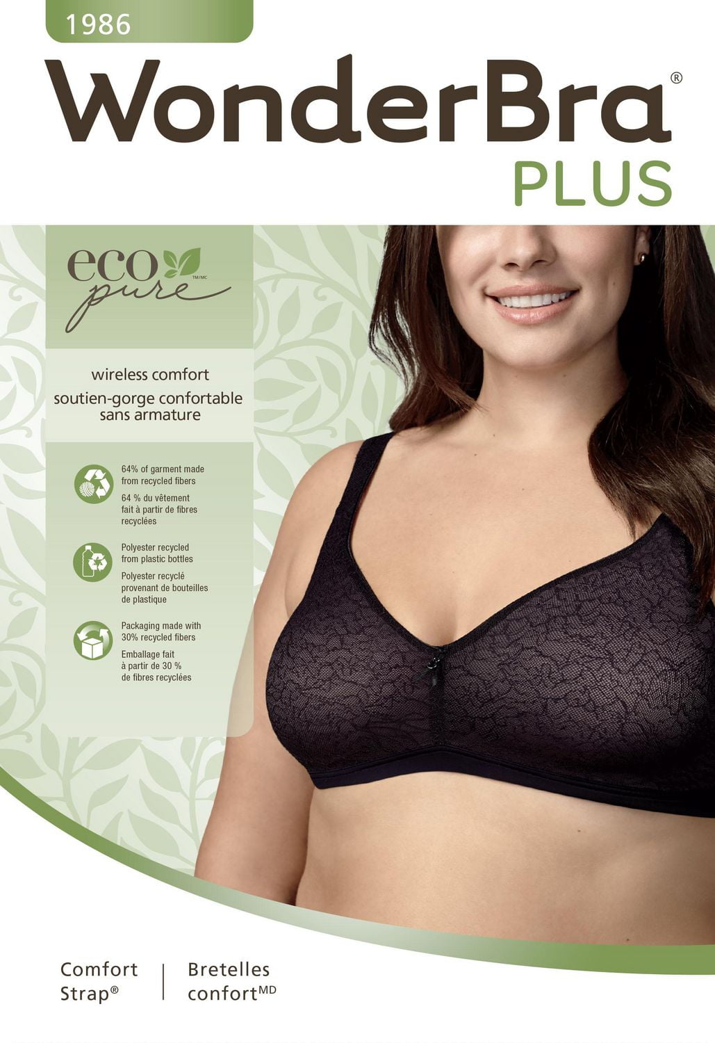 WonderBra Eco-Lace Soutien-Gorge Sans Armature Avec Bretelles Confortables