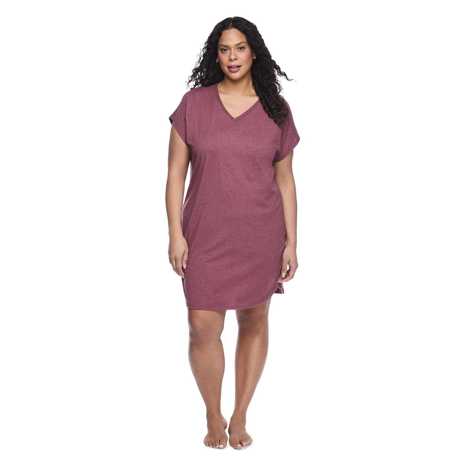 Chemise de nuit à encolure en V George Plus pour femmes