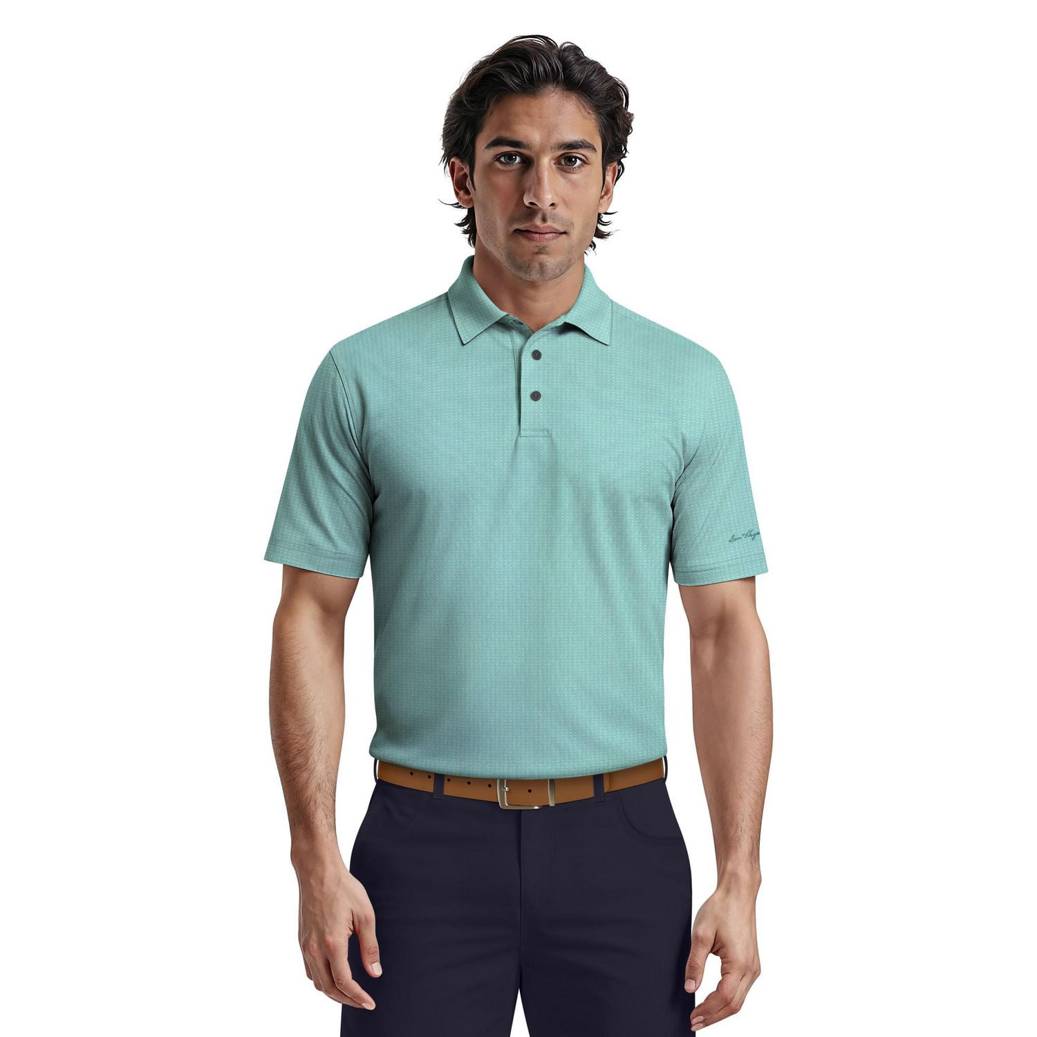 Ben Hogan Performance Men's Diamond Jacquard Short Sleeve Golf Polo Shirt
