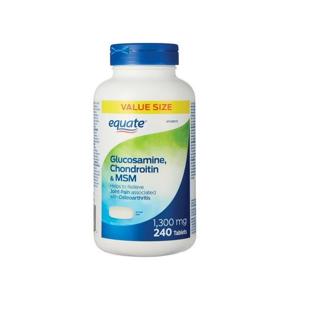 Equate glucosamine, Chondroïtine et MSM 1300mg 240 Comprimés