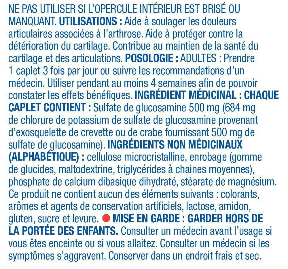 Equate Glucosamine Sulfate 500mg, 300 Caplets