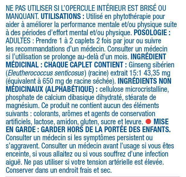 Equate Ginseng sibérien 650 mg