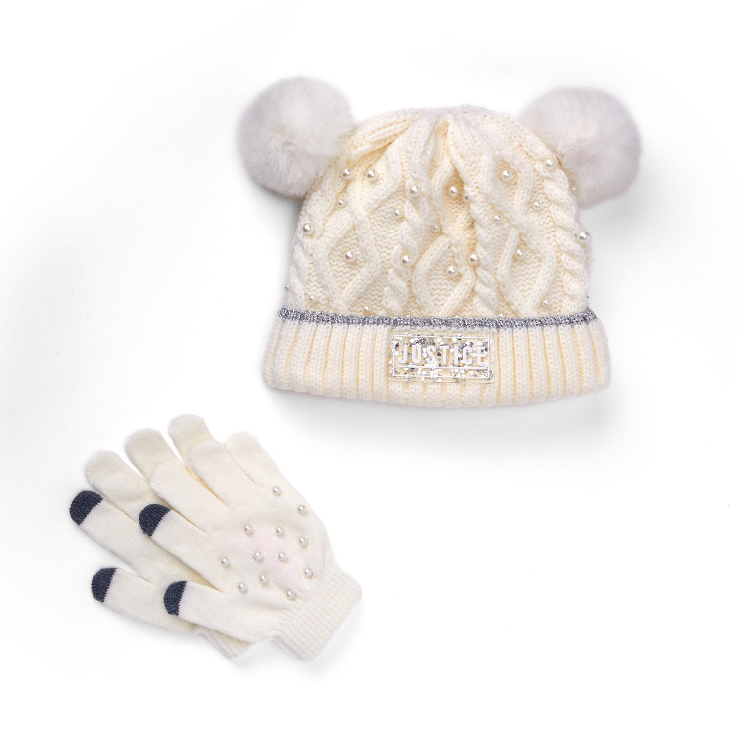 Pearl Knit Beanie & Glove Set