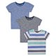 Paq. de 3 t-shirts à rayures et à couleur unie George British Design pour garçon. – image 1 sur 3
