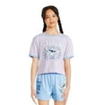 thumbnail image 1 of T-shirt à bordure contrastante Stitch Disney pour filles, 1 of 3