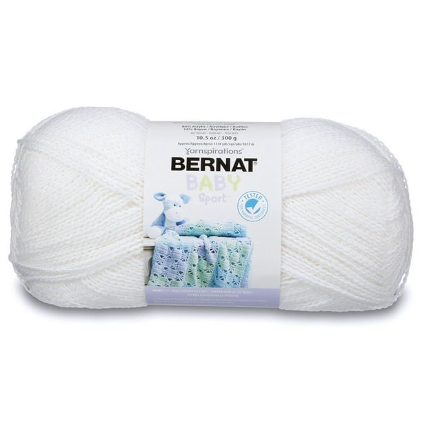 Bernat Baby Sport Sparkle Yarn, White, 10.5oz(300g), Light, Acrylic
