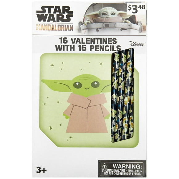 Star Wars Mandalorian Valentines Card, 32 Count, Classroom Exchange Cards