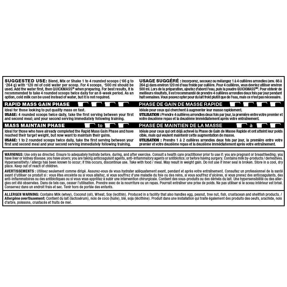 Allmax Quickmass Chocolate Weight Gain Powder Supplement, Weight Gainer/Meal 3.5lb