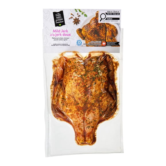 Your Fresh Market Mild Jerk Flattened Whole Chicken, 1 whole chicken